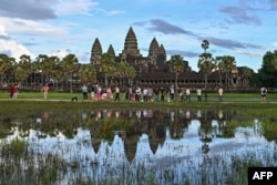 Tourists visit the Angkor Wat temple in Siem Reap province, Cambodia, Nov. 16, 2023.