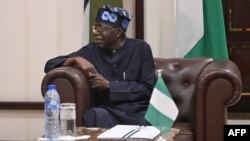 Rais wa Nigeria Bola Tinubu akiwa Ikulu huko Abuja Januari 23, 2024. Picha na ANDREW CABALLERO-REYNOLDS / POOL / AFP. 