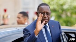  Rais wa Senegal Macky Sall akitoka baada ya kukutana na rais wa France June 23, 2023.Picha na Ludovic MARIN/ AFP 