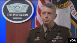 General Dan Hokanson, National Guard bureau chief, is shown in an interview with VOA on April 8, 2024.
