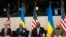 United States Secretary of Defense Lloyd Austin, second right, chairs a meeting of the Ukraine Defense Contact Group at NATO headquarters in Brussels, June 13, 2024. 