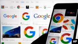 Google logos are shown when searched on Google in New York, Sept. 11, 2023. Google said Thursday, Feb. 22, 2024,. (AP Photo/Richard Drew, File)