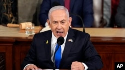Benjamin Netanyahu, primeiro-ministro israelita, fala no Congresso dos Estados Unidos, Washington, Washington, 24 julho 2024