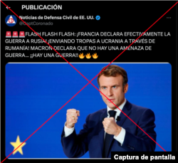 Captura de desinformación en X.