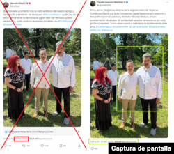 Comparación entre publicación falsa (izquierda) y la publicada en 2023 (derecha).