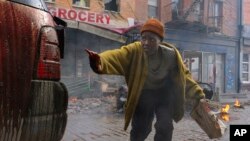 This image released by Paramount Pictures shows Lupita Nyong'o in a scene from "A Quiet Place: Day One." (Gareth Gatrell/Paramount Pictures via AP)