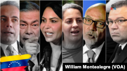 Collage de fotografías de los políticos de oposición en Venezuela que suenan como posibles representantes de la candidata ganadora de la primaria, María Corina Machado, si le impiden postularse para la presidencial de julio.