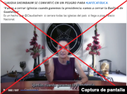En Facebook circula este video manipulado que asegura que la candidata Claudia Sheinbaum ha dicho que se cerrarán iglesias, pero esto es falso.