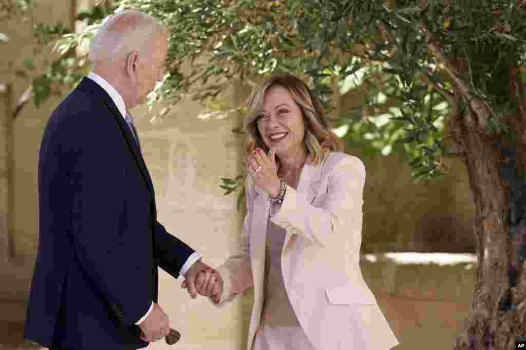 የዩናይትድ ስቴትስ ፕሬዚደንት ጆ&nbsp; ባይደን፣&nbsp;የጣልያን ጠቅላይ ሚኒስትር ጆርጂያ መሎኒ