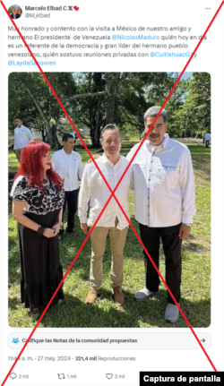 Captura de la desinformación en X.