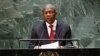O Presidente de Angola, João Manuel Gonçalves Lourenço, discursa na 78.ª Assembleia Geral das Nações Unidas na sede da ONU em Nova Iorque, EUA, a 20 de setembro de 2023. 
