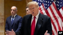 อดีตปธน.โดนัลด์ ทรัมป์ แถลงข่าว หลังเข้ารับฟังการไต่สวนมูลฟ้องที่ศาลอาญาแมนฮัตตัน รัฐนิวยอร์ก เมื่อ 25 มี.ค. 2567