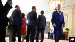 U.S. President Joe Biden leaves after speaking at the White House in Washington, June 4, 2024. Biden unveiled plans to enact immediate significant restrictions on migrants seeking asylum at the U.S.-Mexico border.