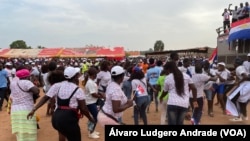 Nesta foto de arquivo, apoiantes do PRS, Bissau, Guiné-Bissau, 2 Junho 2023