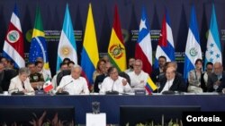 Clausura de la cumbre Latinoamericana y del Caribe sobre Drogas, celebrada en Cali, Colombia. [Foto: Cancillería de Colombia]