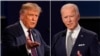FILE - This combination of Sept. 29, 2020, photos shows President Donald Trump, left, and then-Vice President Joe Biden during the first presidential debate at Case Western University and Cleveland Clinic, in Cleveland, Ohio.
