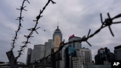 香港立法会全票通过根据《基本法》第23条订立的新的国家安全法案当天的香港金融区景色。（2024年3月19日）