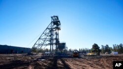 FILE - The shaft tower at the Energy Fuels Inc. uranium Pinyon Plain Mine is shown Jan. 31, 2024, near Tusayan, Arizona. 