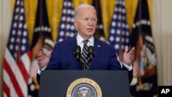 Rais Joe Biden akizungumza kuhusu amri ya kiutendaji ya kukabiliana na uhamiaji haramu, Juni 4, 2024.