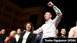 ВМРО-ДПМНЕ ја слави победата на парламентарните и претседателските избори во Скопје, Северна Македонија, 08 мај 2024 година