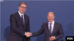 Susret nemačkog kancelara Olafa Šolca i predsednika Srbije Aleksandra Vučića u Berlinu 4. maja 2022. godine 