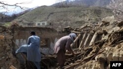 خانه‌ای در ولسوالی جرم بدخشان که در اثر زلزلهٔ روز سه شنبه ویران شده است.