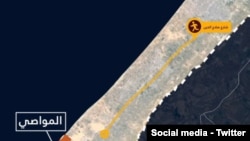 نقشه مسیری که ارتش اسرائیل برای حرکت اهالی غزه به جنوب مشخص کرده است.