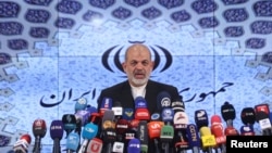 Iranian Interior Minister Ahmad Vahidi speaks during a press conference after the parliamentary elections in Tehran, Iran, March 4, 2024. (West Asia News Agency via Reuters)