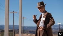 This image released by Universal Pictures shows Cillian Murphy in a scene from "Oppenheimer." The film about the inventor of the atomic bomb is emerging as an Oscar favorite. 