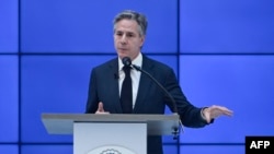 Antony Blinken à Lagos, le 24 janvier 2024. 