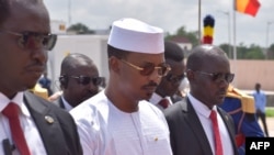 Rais wa baraza ya mpito Chad, Mahamat Idriss Deby Itno alipowasili katika sherehe za miaka 63 ya uhuru wa nchi hiyo Agosti 11,2023. Picha na Denis Sassou Gueipeur / AFP