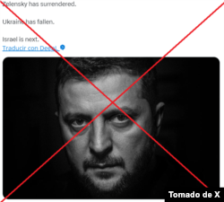 Desinformación tomada de X.