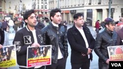 اعتراض اعضای جنبش تحفظ پشتون ها و افغان ها در پاریس 