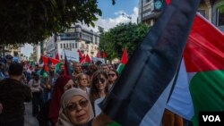 Nga protestat në Ramallah (20 tetor 2023 - Yan Boechat/VOA)