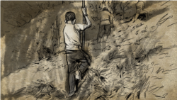 El hijo de Elsa Sandoval, de 9 años, vio cómo su madre fue detenida en el régimen de excepción en El Salvador. Ilustración de Sergio Valencia. 