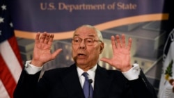 Former Secretary of State Colin Powell speaks at a reception celebrating the completion of the U.S. Diplomacy Center Pavilion at the State Department in Washington, Tuesday, Jan. 10, 2017. (AP Photo/Sait Serkan Gurbuz)