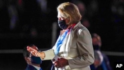 FILE - Virginia Thomas, wife of Supreme Court Justice Clarence Thomas, arrives to watch Amy Coney Barrett take the Constitutional Oath on the South Lawn of the White House in Washington, Oct. 26, 2020.