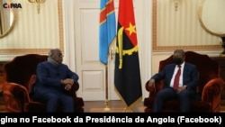 Félix Tshisekedi, Presidente da República Democrática do Congo (esq), e João Lourenço, Presidente de Angola, Luanda, 31 Maio 2022