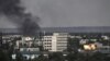 A photograph shows an explosion in the city of Sievierodonetsk during heavy fighting between Ukrainian and Russian troops in eastern Ukraine's Donbas region, May 30, 2022.