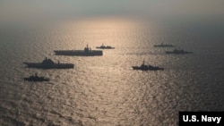 美日印澳四國軍艦參與2020年馬拉巴爾聯合海上軍事演習（美國海軍照片）