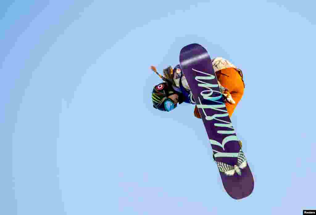 Snowboard superpipe winner Chloe Kim from the United States is seen in action at the X Games in Oslo, Norway.
