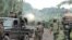 Wanajeshi wa serikali ya DRC wakipigana na waasi wa M23 karibu na Matebe, Kivu, mashariki mwa Congo
