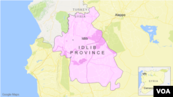 ផែន​ទី​ខេត្ត​ Idlib នៃ​ប្រទេស​ស៊ីរី។