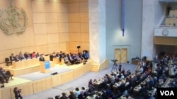 世界衛生大會會場。（翻拍自世衛官網）