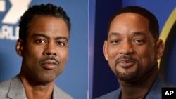 En esta combinación de fotografías Chris Rock, izquierda, y Will Smith, quien fue vetado de los Oscar y cualquier otro evento organizado por la Academia de las Artes y Ciencias Cinematográficas por 10 años el 8 de abril de 2022 por abofetear a Rock. (Foto AP)