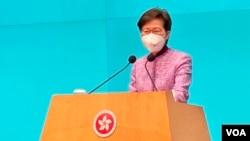 香港特首林鄭月娥表示，不尋求連任是個人決定，認為北京官方毋須回應她的決定。（美國之音/湯惠芸）