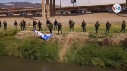 Migrantes venezolanos se enfrentan a funcionarios de EEUU en la frontera