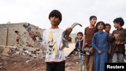 ساحه اصابت یک راکت در نزدیکی شهرمارب