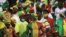 Les supporters Mali lors d'un match du CHAN contre le Maroc, au stade Ahmadou Ahidjo à Yaounde, Cameroun, le 7 février 2021. 