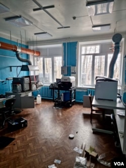 Ukrainian "Ecocenter" nuclear lab in Chernobyl after Russian occupation, April. 5, 2022. (Photo courtesy Evgen Kramarenko)